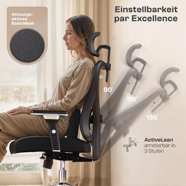 Ергономічне офісне крісло Lancelot ПЕРЕМОЖЕЦЬ ПОРІВНЯННЯ Переможець тесту офісних крісел Ергономічне офісне крісло Зручне ігрове крісло Обертове крісло 150 кг для максимального комфорту Lancelot (чорне)