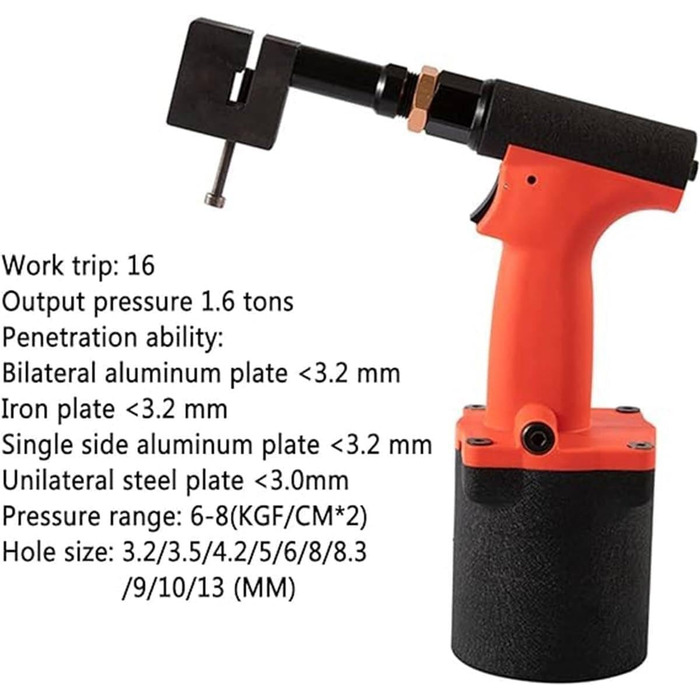 Промисловий пневмопробійник 3,2-12 мм, інструмент, промисловий перфоратор для листового металу, міцний відкривач для дверей, на заводі, в офісі та вдома (розмір 10 мм) (3,2 мм)
