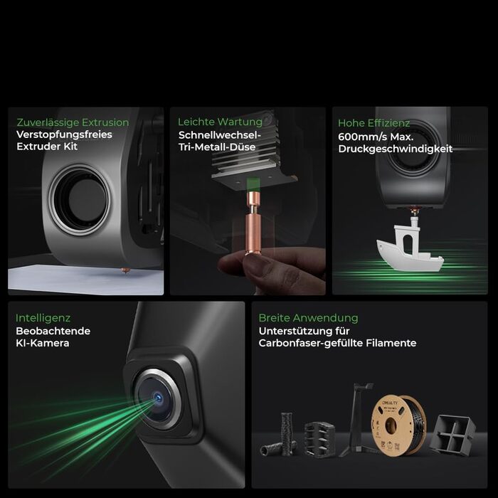 Принтер Creality K1C, 2024, 600 мм/с, без забивання, Оновлення K1 за допомогою камери зі штучним інтелектом, підтримка друку при 3