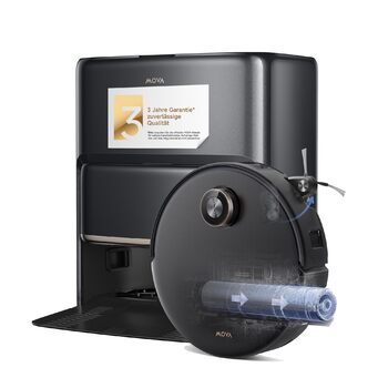 Комплект MOVA Z60 Ultra Roller з функцією HydroForce-Wischen та AutoShield-Tech, чорний
