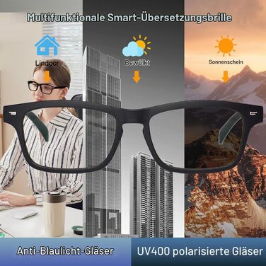 Смарт-окуляри з Bluetooth, AI-функціями та лінзами, що змінюють колір