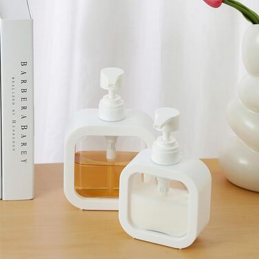 Дозатор для мила 2 шт. Дозатор для гелю для душу, 500 мл Білий насосний дозатор для душу Прозорі пластикові пляшки для шампуню, Ми