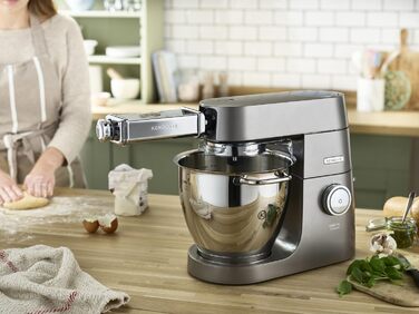 Кухонний комбайн Kenwood Titanium Chef Patissier XL KWL90.034SI (1400 Вт) з набором для кондитерів (4 предмети), сріблястий набір для приготування пасти MAX980ME з нержавіючої сталі