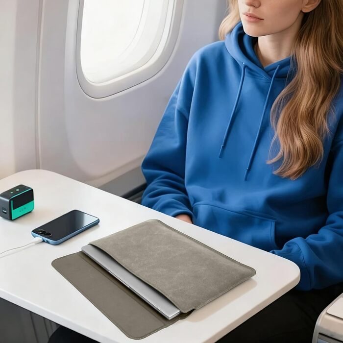 Чохол для ноутбука HaruYo з підставкою, кишенями для живлення та аксесуарів, сумісний з MacBook, iPad, Surface, Lenovo, HP (12-16 дюймів, кавовий сірий)