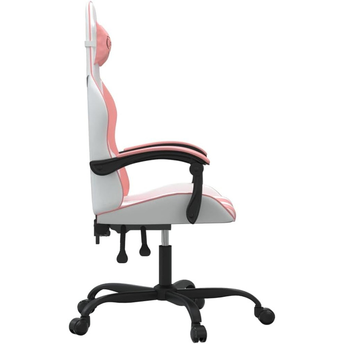 Геймерське крісло, офісне крісло, білий та рожевий, штучна шкіра
