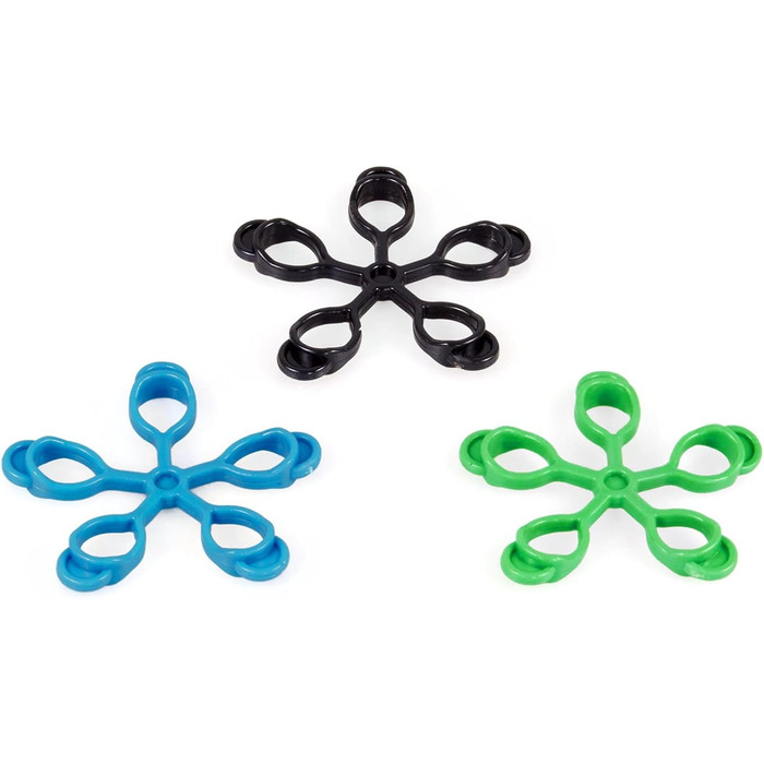 Еспандер для пальців AFH Тренажер для рук Набір з 3 шт. Міцний (зелений), дуже сильний (синій) та надзвичайно сильний (чорний)