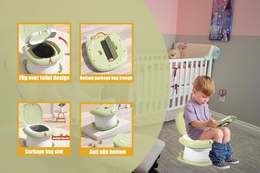Горщик Складаний дитячий унітаз, Дитяче сидіння для унітазу, Складний унітаз Дитячі сидіння для привчання до горщика Відкритий пор