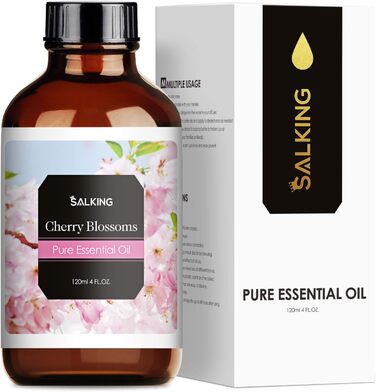 Олія вишневого цвіту SALKING 120 мл, 100 чиста натуральна ефірна олія вишневого цвіту для аромадифузора, ароматерапевтична ароматична олія для ароматичних ламп, зволожувач повітря, масаж, виготовлення свічок, подарунки для мам