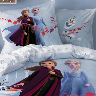Комплект постільної білизни Disneys the Ice Queen 135x200cm 80x80cm - ANNA, ELSA & OLAF постільна білизна для дівчаток - 100 бавов