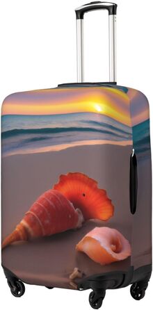 Чохол для валізи Захід Сонця на Морському Узбережжі, міцний захист для багажу, підходить для валіз розміром 45.7-81.3 см, Чорний, Великий розмір