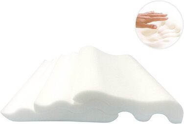 Ортопедична подушка для шиї Ebitop, подушка з віскозної піни з ефектом пам&39яті, регульована по висоті, ергономічна подушка для голови, подушка для сну, подушка для шиї, 60x35x13 см, білий (60x35x13 см)