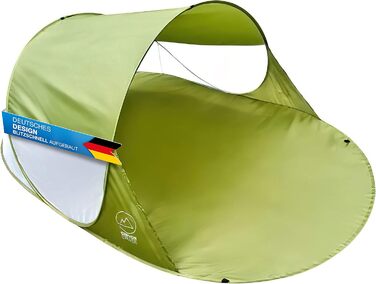 Пляжний намет, що розкладається, вітрозахисний намет на пляжі, блискавично швидкий, самовстановлюваний сонцезахисний намет, автоматичний намет із захистом від ультрафіолету, зелений