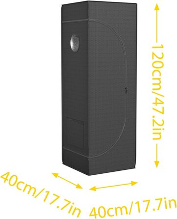 Тент для вирощування рослин Growzelt 40x40x120 см. Палатка для індору з відбиваючою плівкою, виготовлена з міцного оксфордського полотна 600D та сталевого каркасу. Ідеально підходить для вирощування овочів, квітів та трав у приміщенні.