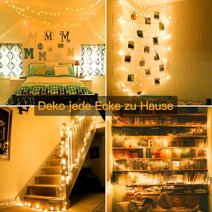 Казкові вогні на відкритому повітрі 60M 600 LED, казкові вогні з пультом дистанційного керування 8 режимів таймера, водонепроникни