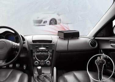 Автомобільний обігрівач AGT Електричний керамічний допоміжний обігрівач, 2 режими нагріву, 1850 Вт, 230 В (електричний автомобільний обігрів вікон, електричний обігрів лобового скла, настільна розетка)