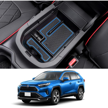 Сумісний з Toyota RAV4 2019-2021 2022 2023 2024 Бокс для зберігання на центральній консолі Автомобільний бардачок Підлокітники RAV4 Центральна консоль Підлокітник Органайзер для зберігання RAV4 Гібридні аксесуари RAV4 (синій)