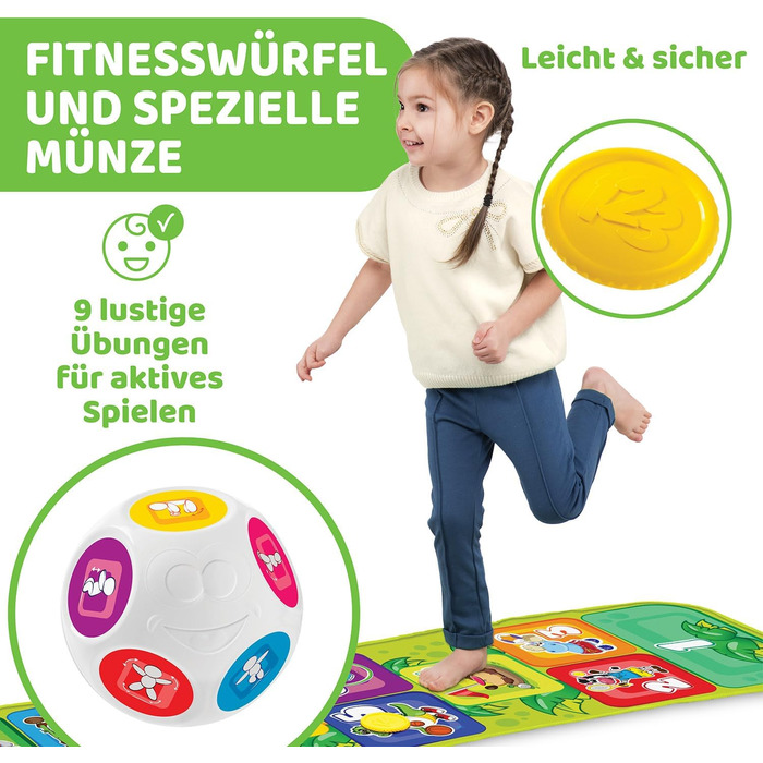 Електронний килимок для стрибків Chicco Jump & Fit, Інтерактивна гра зі світлом і звуком, Музичний килимок для дому, 2 режими гри,