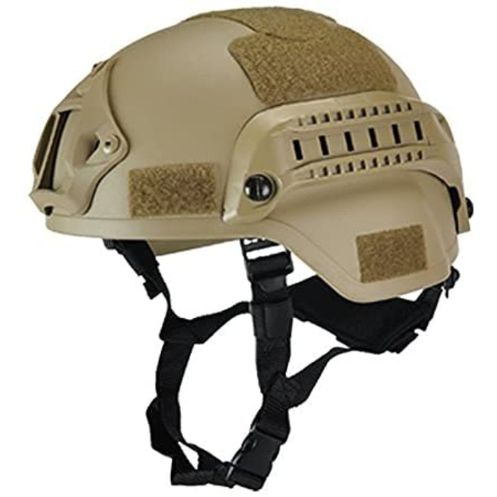 Тактичний шолом Airsoft Mich 2000 PJ з підтримкою NVG та боковими рейками, тактичний бойовий шолом CS, захисне спорядження для активного відпочинку, коричневий, один розмір