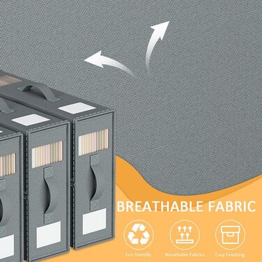 Органайзер для зберігання постільної білизни на 6 предметів, складна сумка для зберігання простирадл, можна використовувати в шафах, під ліжками та шухлядах, коробка для зберігання простирадл та одягу, темно-сірий, 6 предметів