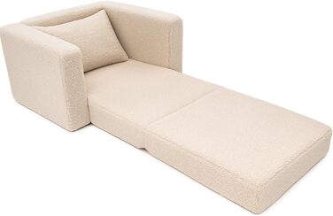 Розкладне дитяче крісло Odolplusz Дитячий диван, міні-крісло, дитяче крісло, затишне крісло Дитячі меблі для дитячих кімнат (Тедді Бежевий)