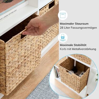Кошики Kallax, набір з 4 шт. Натуральний водяний гіацинт Ідеально підходить для полиць Kallax 34 x 32 x 32 см Кошик для зберігання Полиця-коробка Коробка для зберігання Міцний, складний Спеціальна пропозиція