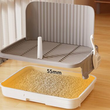 Туалет для собак Factorys, Туалет для собак, Туалет для собак, Туалет для цуценят, Міцний, Міцна станція для сечовипускання, Багатофункціональний туалет для собак, Кімнатний туалет для собак, (Сірий, 537x31 см) 537x31 см Сірий