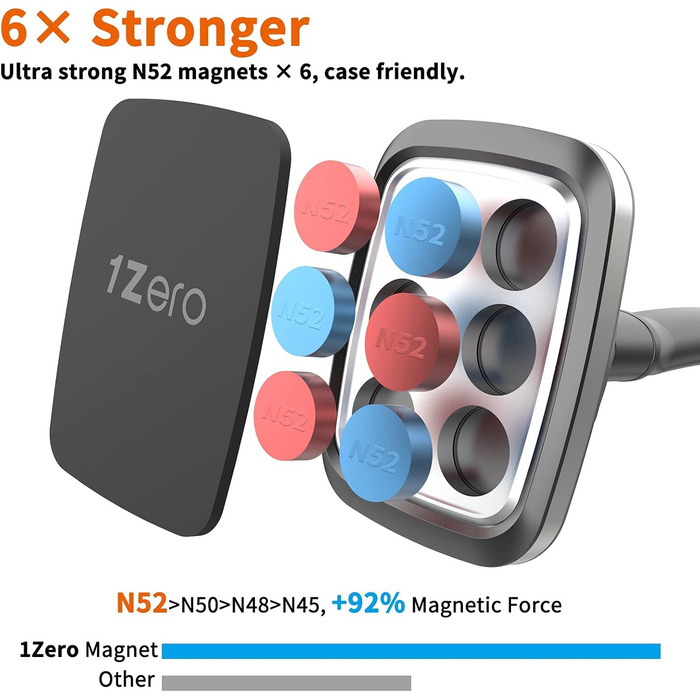 Магнітний тримач для мобільних телефонів для легкових та вантажних автомобілів з подовжувачем гусяча шия довжиною 33 см, універсал