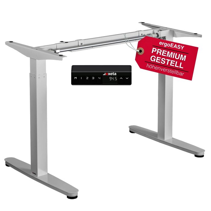 Електричний каркас столу з регулюванням висоти ergoEASY 100-160 см чорного кольору Каркас столу з регулюванням висоти, двигуном та функцією пам&39яті, білий