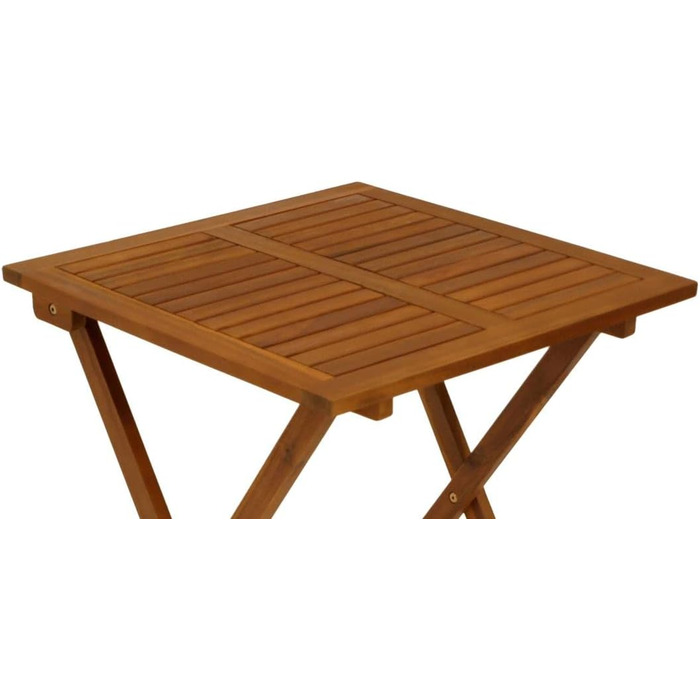 Стіл DEGAMO Бістро, розкладний стіл Ліма, виготовлений з акації, квадратний, 60x60 см, промаслена поверхня, складаний