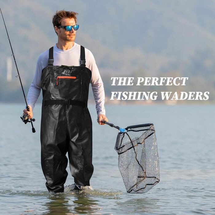 Вейдерси Eiito для чоловіків та жінок, водонепроникні вейдерси для чоловіків, водонепроникні вейдерси для чоловіків з черевиками, міцні водонепроникні рибальські вейдерси з черевиками для риболовлі, ідеальні вейдерси для ставка та використання на природі,