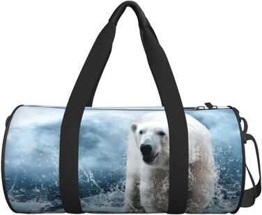 Біла спортивна сумка-мішок з кумедним малюнком білого ведмедя, дорожня сумка для чоловіків та жінок, сумка для подорожей та спорту