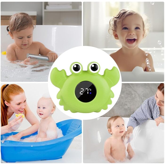 Датчик температури для дитячої ванни, термометр для ванної кімнати у формі краба, водонепроникний портативний компактний водонепро