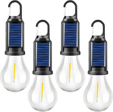 Світлодіодні кемпінгові ліхтарі, акумуляторні, портативні водонепроникні аварійні ліхтарі з 4 режимами, підвісні лампочки для наметів із затискачами для кемпінгу, походів, вечірок, ураганів, 4