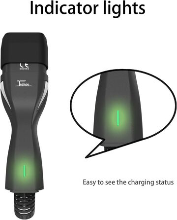 Портативний зарядний пристрій Teskee Type 2 з індикатором Кейс для перенесення для всіх електромобілів та гібридних автомобілів 3,