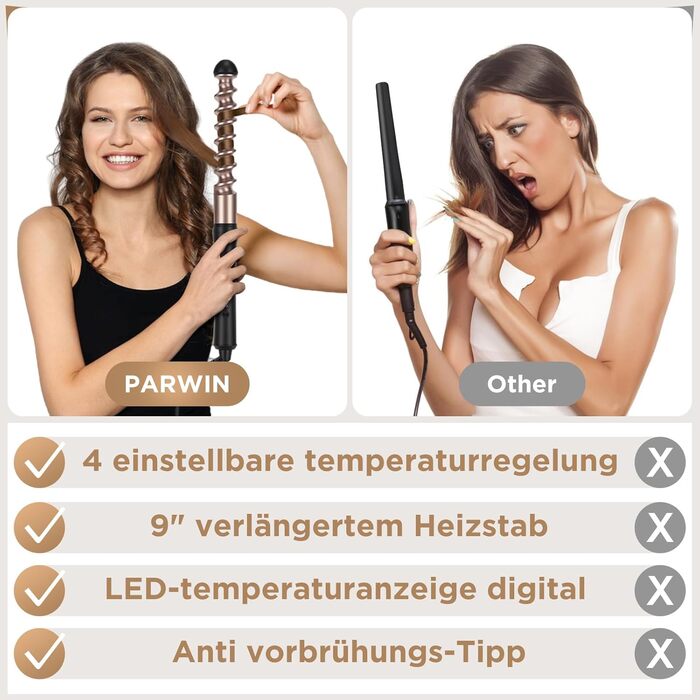 Щипці для завивки 5 в 1 PARWIN PRO BEAUTY Багатофункціональні змінні щипці для великої та малої плойки з керамічним турмаліном та