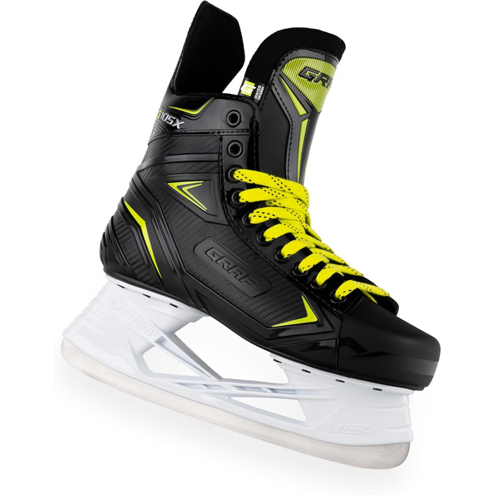 Ковзани Graf G105 шт. чорно-жовті, хокейні, розмір 28