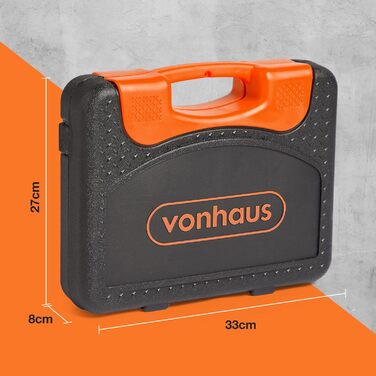 Набір велосипедних інструментів VonHaus із 35 предметів для шосейних, електровелосипедів та гірських велосипедів з футляром