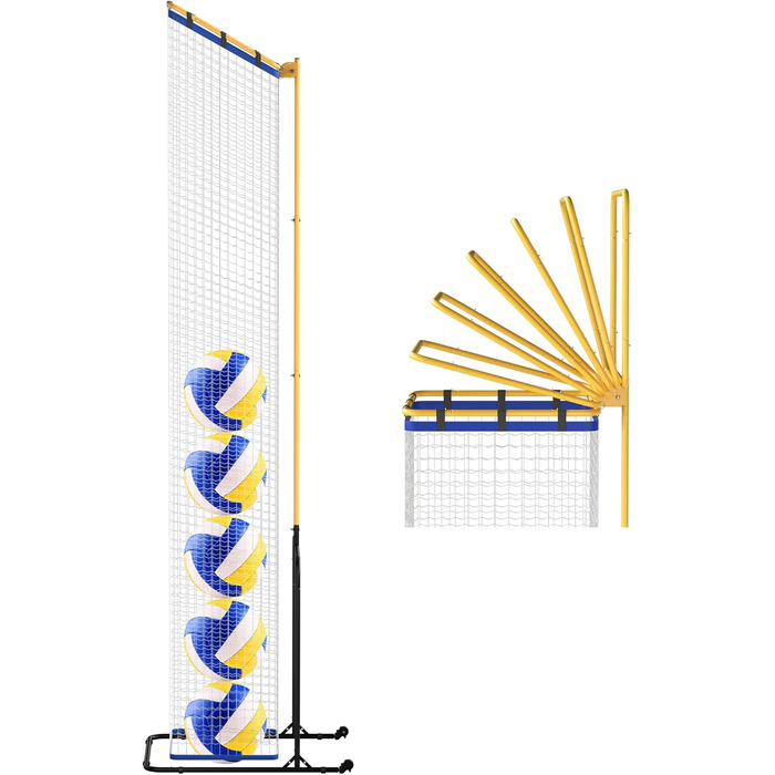 Тренажер-сітка для волейбольних зв'язуючих (Пасуючих), Регульована висота та кут, Портативний, для тренувань у приміщенні та на вулиці
