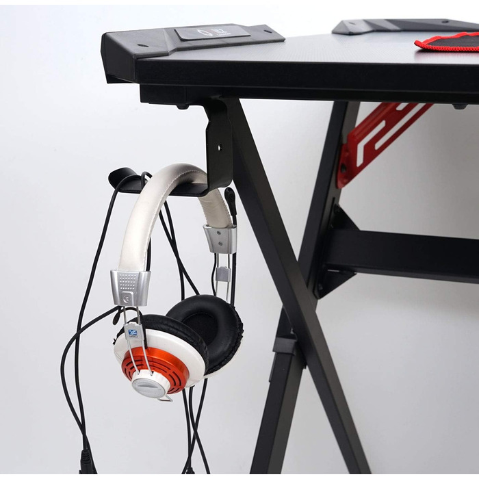 Письмовий стіл Mendler HWC-F11, комп&39ютерний стіл, молодіжний стіл, ігровий стіл, 120x75 см, чорний колір MVG