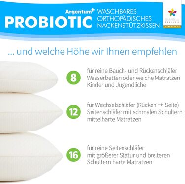 Ортопедична подушка для шиї з пробіотиками та алое вера, виготовлена з піни з ефектом пам&39яті, 40x80x12 см, яку можна прати, 80 x 40 x 12 см