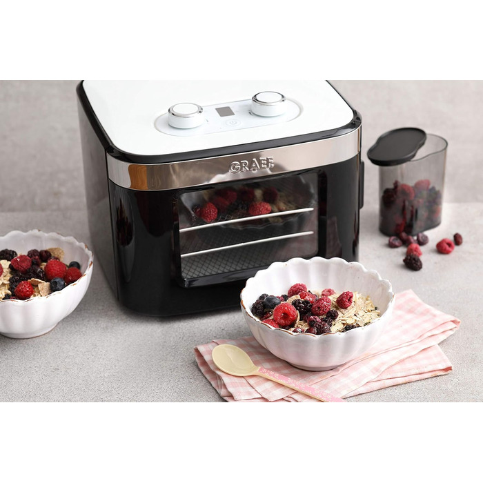 З 4 лотками з нержавіючої сталі, 400 Вт, 24-годинний таймер, регулятор температури 35-80C, дуже компактний, чорний, 2042EU