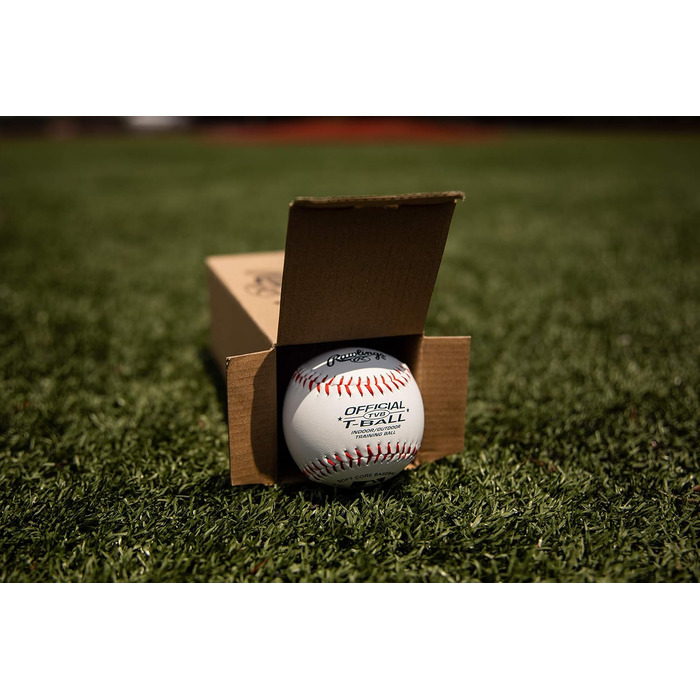 М&39ячі для тренувань або дитячі бейсбольні м&39ячі Rawlings, коробка з 3 м&39ячів для гри в баскетбол, TVBBOX3, білі, офіційний розмір