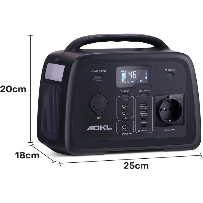 Портативний зовнішній акумулятор постійного струму, акумулятор 320 Втгод для кількох пристроїв, акумулятор LiFePO4, сонячний генератор потужністю 300 Вт з виходом змінного струму/розрядки 300 Вт та USB-C 60 Вт, для кемпінгу, активного відпочинку, подороже