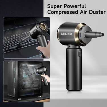 Акумуляторний ручний пилосос DiliDala Акумуляторний, 22000PA автомобільний пилосос з високою потужністю, 4-в-1 акумуляторний автом