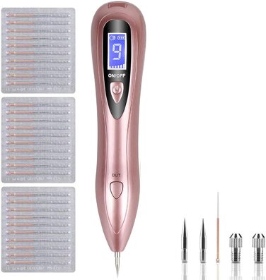 Видалення родимок - Професійна ручка для краси VOONEEN Mole Removal, з 9 рівнями міцності для обличчя і тіла, видалення бородавок, невусів, родимок, з золотим USB-акумулятором