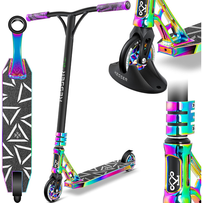 Керований веселий самокат трюковий самокат з підставкою ABEC 9 кулькових підшипників, 110 мм PU колеса, самокат кік самокат міськи