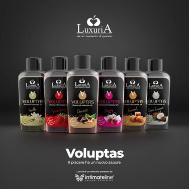 ІНТИМНА Voluptas Strawberry їстівний масажний гель, стимулюючий гель з зігріваючим ефектом для всього тіла, зволожуючим і пом'якшувальним ефектом, зі смаком полуниці, 100 мл