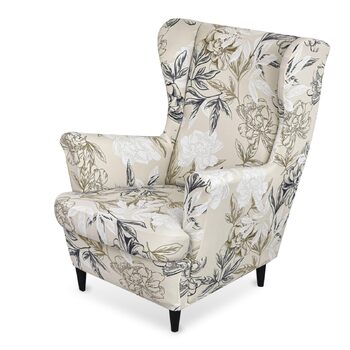 Чохол для крісла Gugxiom, чохол для крісла з 2 частин з принтом та спинкою, чохол для крісла, який можна прати, захисний чохол для меблів для вітальні, спальні, готелю (елегантний)