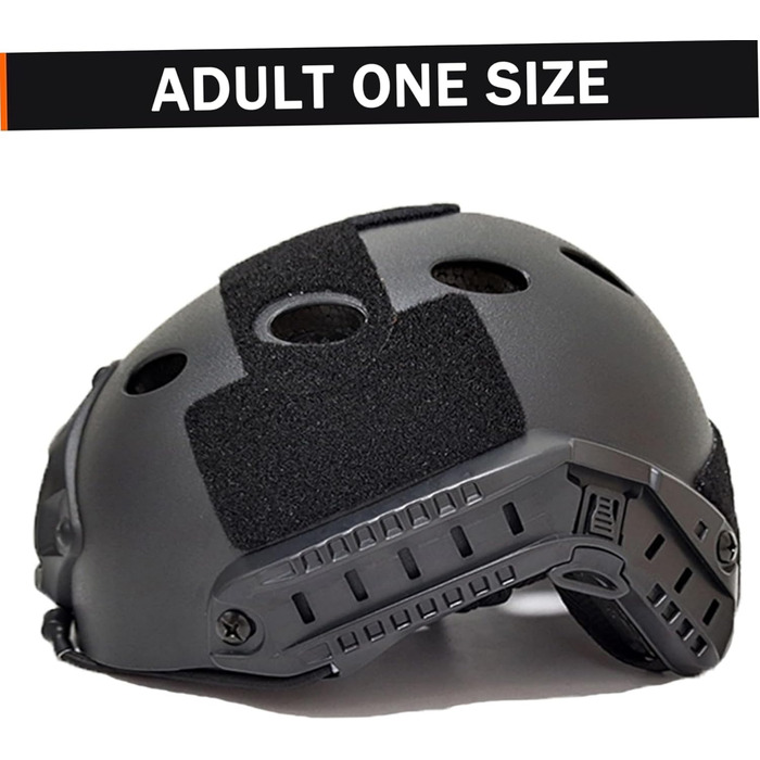 Швидкий шолом Легкий страйкбольний шолом з підкладкою, регульованим ремінцем та бічними рейками для спорту на свіжому повітрі, пейнтболу, пейнтбольного шолома SWAT Combate Black