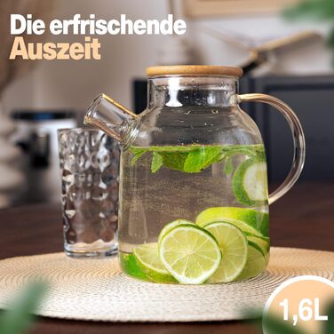 Чайник скляний з ситечком та підставкою для підігріву 1,6 літри, потовщене скло для кращої термоізоляції, термочайник для заварювання чаю, міцний чайник (1600 мл)